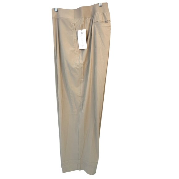 Athleta Brooklyn Heights New Wide Leg Pant Size 20 Recycled Material Beige RZ - Picture 6 of 12